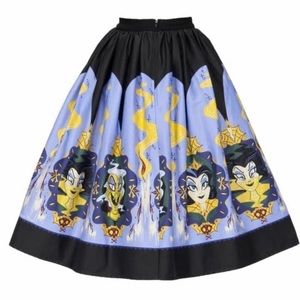Halloween witch print circle skirt